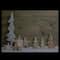 LED Lighted Flickering Candles And Winter Wooden Trees Canvas Wall Art